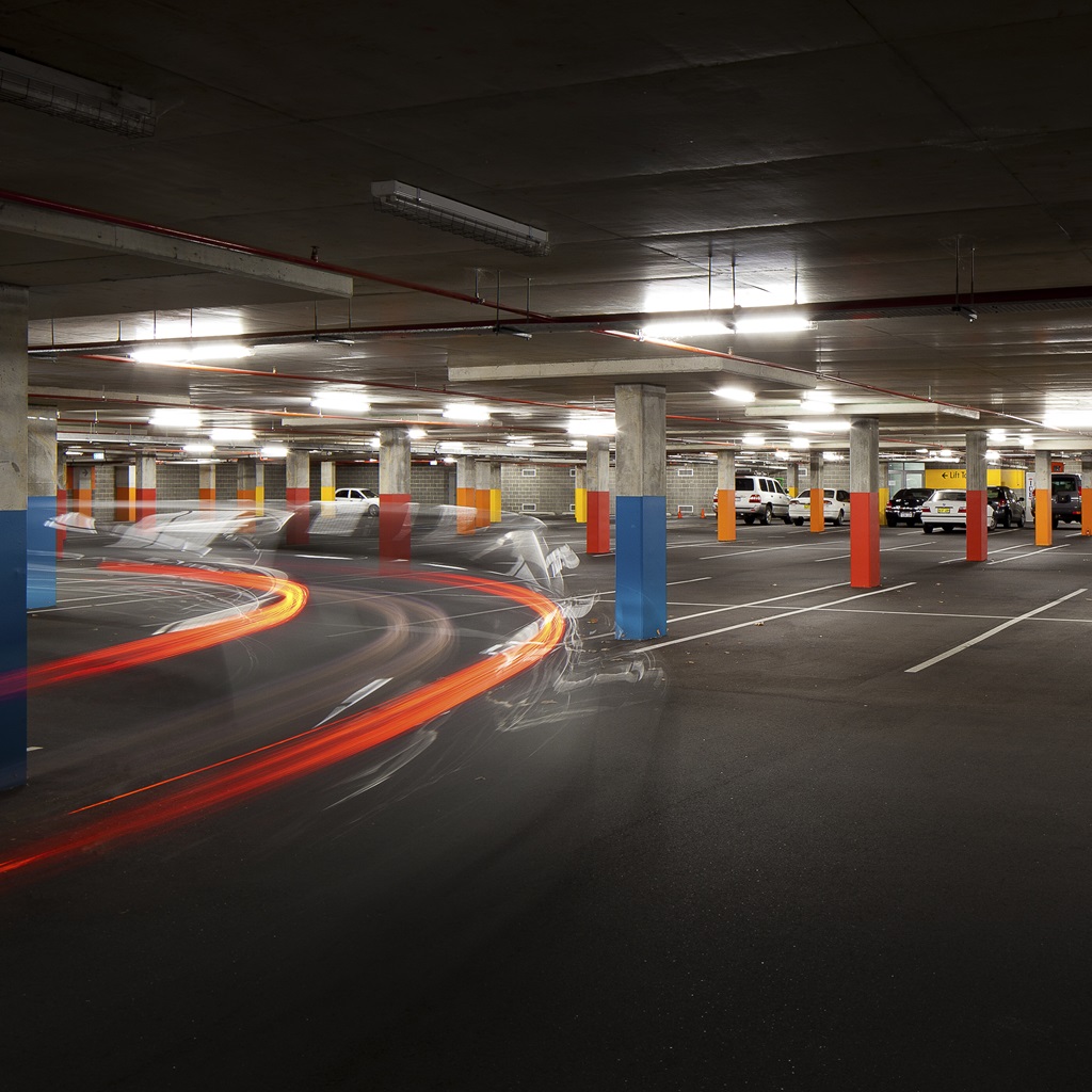 A photo showing the underground carpark facilities at the Bendat Basketball Centre in Mount Claremont, Perth